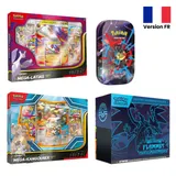Pack Coffret Méga-Kangourex-ex + Coffret Méga-Latias-ex + Coffret Dresseur d'Élite Flammes Fantasmagoriques + Mini-Tin Méga-Évolution