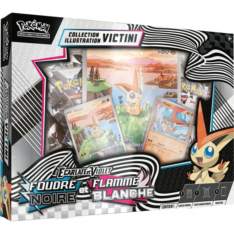 Coffret 4 Boosters Foudre Noire et Flamme Blanche – Victini
