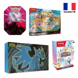 Pack UPC Méga-Dracaufeu-X-ex + Bundle Évolutions Prismatiques + Pokébox Team Rocket + Coffret Méga-Kangourex-ex