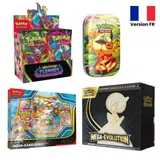Pack Coffret Dresseur d'Élite Méga-Gardevoir-ex + Display Flammes Fantasmagoriques + Coffret Méga-Kangourex-ex + Mini Tin Évolutions Prismatiques